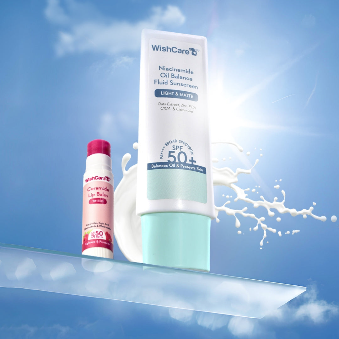 niacinamide oil balance sunscreen and tinted lip balm
